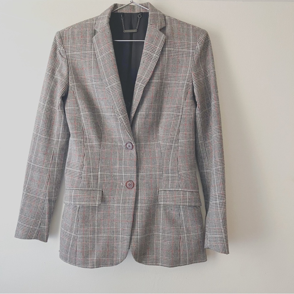 Capulet • Wool Blazer in Brown Grey Plaid